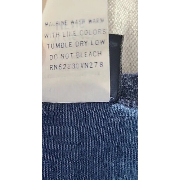 Lands End Mens XL Sweater Pullover Crew Neck Wool Blend Knit Dark Blue USA VTG - Picture 5 of 12